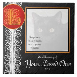 L Monogram "ter nagedachtenis aan uw geliefde" Teg Tegeltje