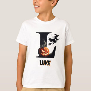 L Monogram Trick or Treat Schattig Halloween T-shirt