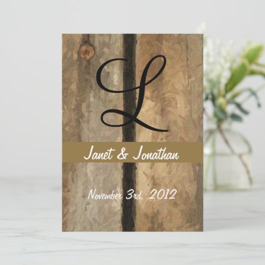 "L" Monogram Uitnodiging (Staand voorkant)