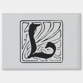 L Monogramm schwarz Magneet