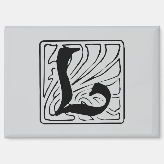 L Monogramm schwarz Magneet (Voorkant)