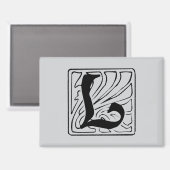 L Monogramm schwarz Magneet (Voorkant / Achterkant)
