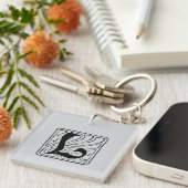 L Monogramm schwarz Sleutelhanger (Voorkant Rechts)