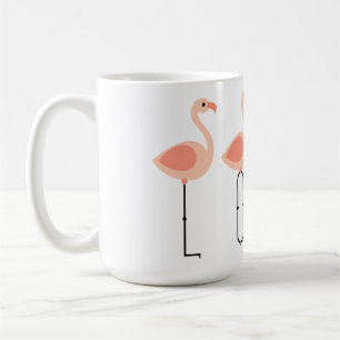 L-O-V-E Flamingo's - Roze Flamingo LOVE Coffee Mok