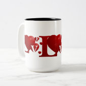 L.O.V.E. Harten Tweekleurige Koffiemok (Voorkant links)