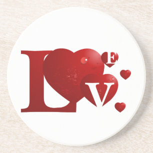 L.O.V.E. Harten Zandsteen Onderzetter