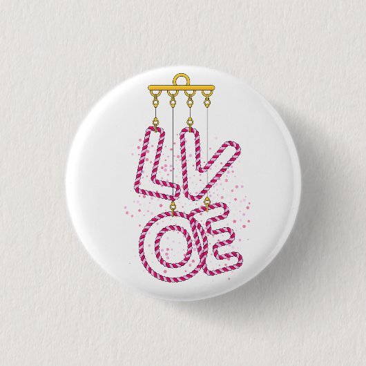 L O V E RONDE BUTTON 3,2 CM (Voorkant)