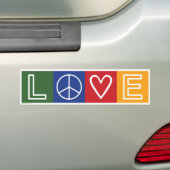 L-O-V-E - Spoor en Vrede Bumpersticker (Op auto)