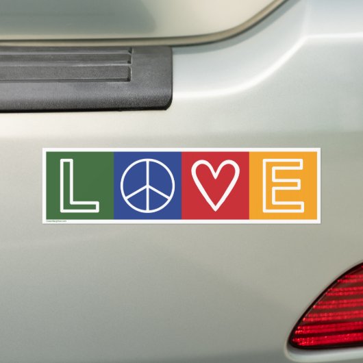 L-O-V-E - Spoor en Vrede Bumpersticker (Op auto)