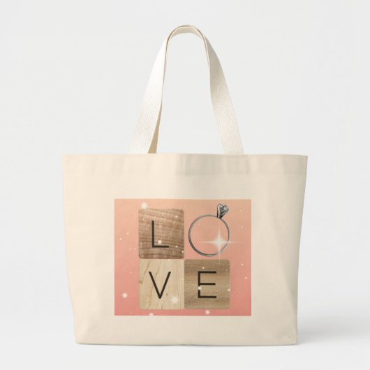 L-o-v-e Tegels Grote Tote Bag (Voorkant)