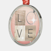 L-o-v-e Tegels Metalen Ornament (Links)