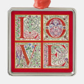 L-O-V-E-versiering Metalen Ornament (Voorkant)