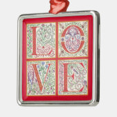 L-O-V-E-versiering Metalen Ornament (Links)