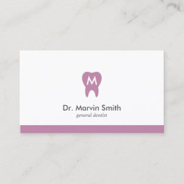 L Paarse Tandarts Monogram Tand Dental Afspraak Afsprakenkaartje