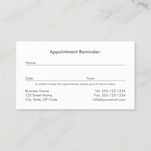 L Paarse Tandarts Monogram Tand Dental Afspraak Afsprakenkaartje (Achterkant)