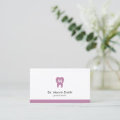 L Paarse Tandarts Monogram Tand Dental Afspraak Afsprakenkaartje (Staand voorkant)