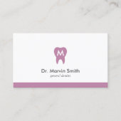 L Paarse Tandarts Monogram Tand Dental Afspraak Afsprakenkaartje (Voorkant)