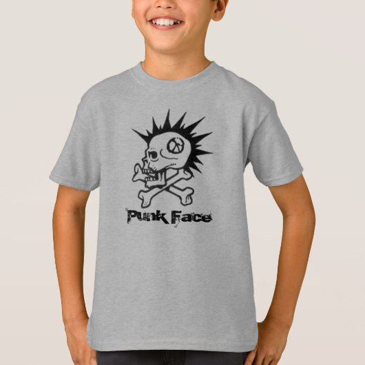 l, Punk gezicht T-shirt (Voorkant)