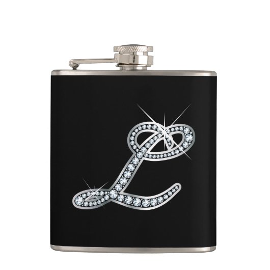L Script "Diamond Bling"-fles Heupfles (Voorkant)