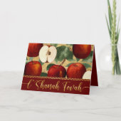L. Shanah Tova Rosh Hashanah Joodse Apples Red Feestdagen Kaart (Voorkant)