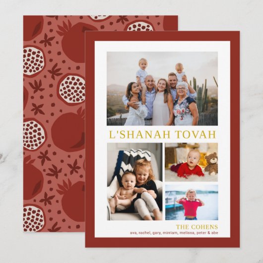 L' Shanah Tovah Rosh Hashanah Photo Collage  Feestdagenkaart (Voorkant / Achterkant)
