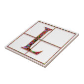 L Trajanus Red Custom Monogram Tegel Tegeltje (Zijkant)