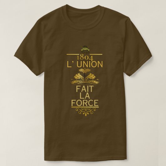 L' UNION FAIT LA FORCE (GOLD) T-SHIRT (Design voorkant)