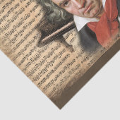 L. Van Beethoven De componist met muziek en piano Tissuepapier (Detail)
