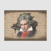 L. Van Beethoven De componist met muziek en piano Tissuepapier (Voorkant)