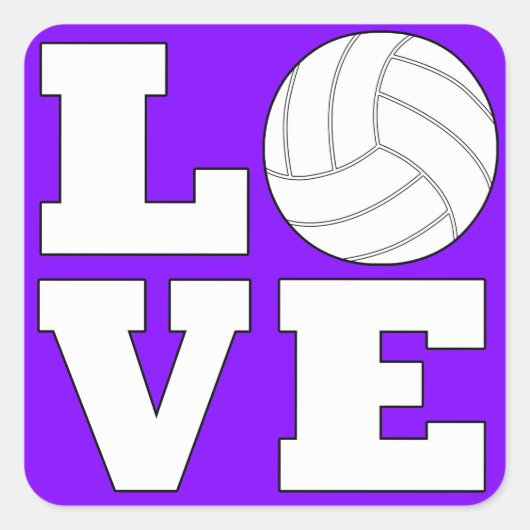 L 🏐 VE Volleyball Love Square Stickers (Voorkant)