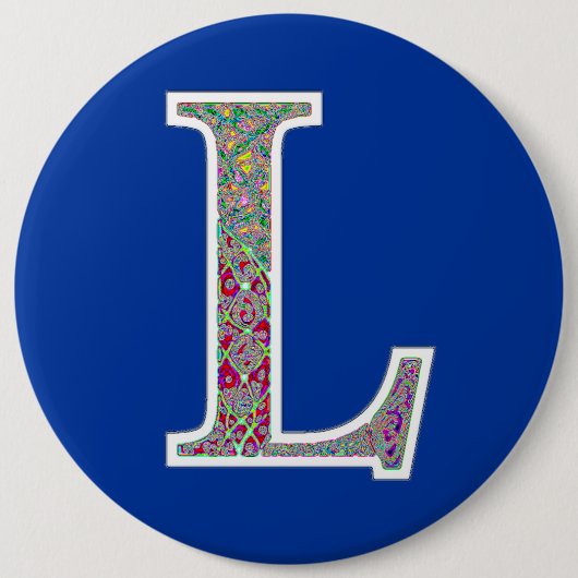 L Verlichte monogram knop Ronde Button 6,0 Cm (Voorkant)