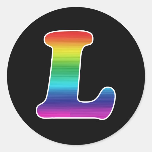 L VOOR LESBISCHE TROTS RONDE STICKER (Voorkant)