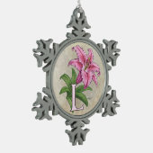L voor Lily Flower Alphabet Monogram Tin Sneeuwvlok Ornament (Links)