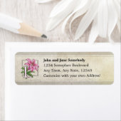 L voor Lily Flower Monogram Etiket (Insitu)