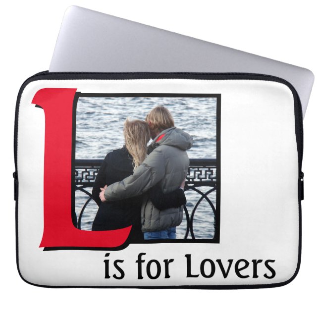 L voor Lovers Laptop Sleeve (Voorkant)