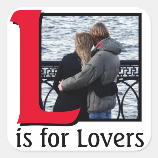 L voor Lovers Vierkante Sticker (Voorkant)