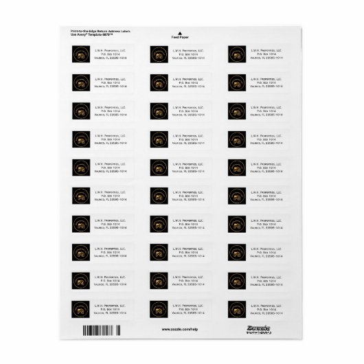 L.W.H. Properties, LLC. Etiket (Full Sheet)