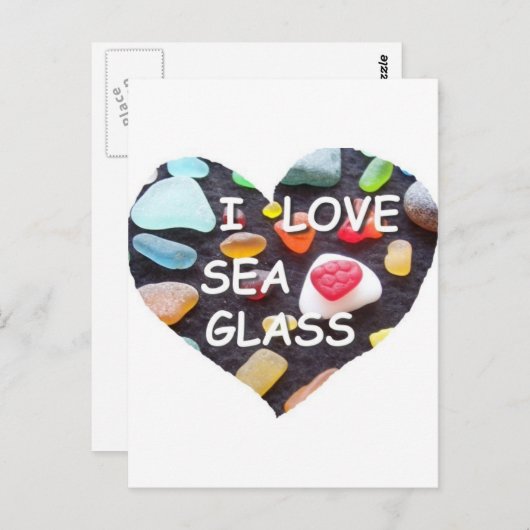 l ZEE GLAS LOVE Briefkaart (Voorkant / Achterkant)