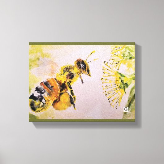 la abeja y la flor canvas afdruk (Voorkant)