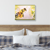 la abeja y la flor canvas afdruk (Insitu (Slaapkamer))