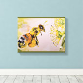 la abeja y la flor canvas afdruk (Insitu (Houten vloer))