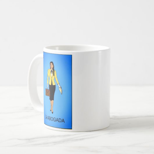 La Abogada. Koffiemok (Voorkant links)