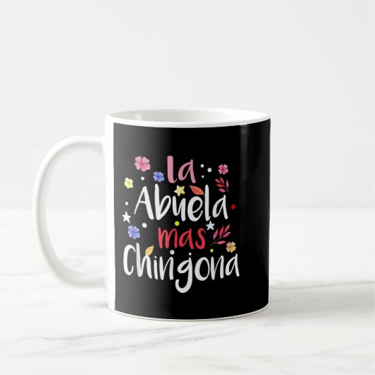La Abuela Mas Chingona Spain Grandma Floral Koffiemok (Links)