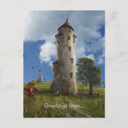 La Aldea, groeten van... | Surreal Village Briefkaart (Voorkant)