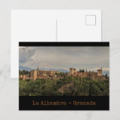 La Alhambra, Granada, Spanje Briefkaart (Voorkant / Achterkant)