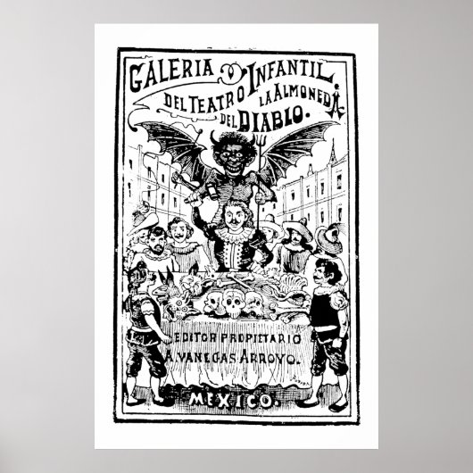 La Almoned del Diablo door José Guadalupe Posada Poster (Voorkant)