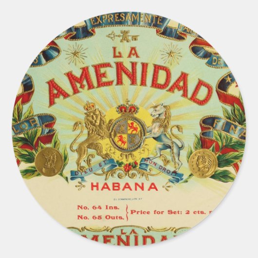 La Amenidad Sigaren Ronde Sticker (Voorkant)