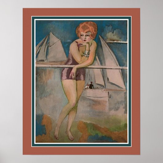 La Baigneuse, Deauville ca 1920 Poster (Voorkant)