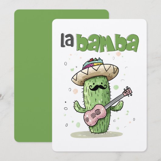 La Bamba Cactus Jam – Een Cinco de Mayo Feest Muzi Kaart (Voorkant / Achterkant)