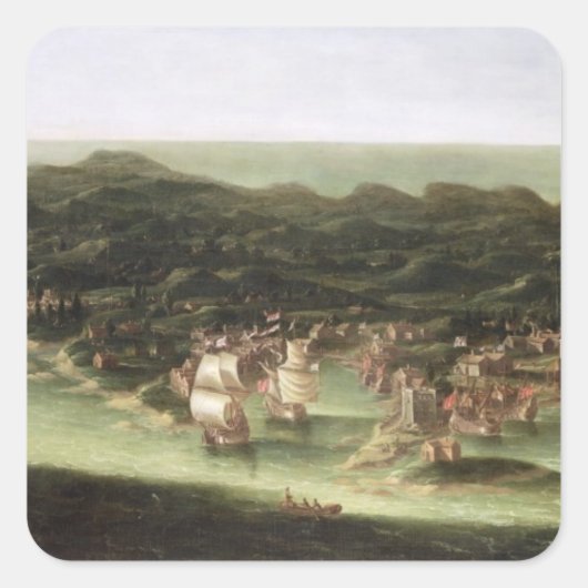 La Barbados, c.1694 (olie op het canvas) Vierkante Sticker (Voorkant)